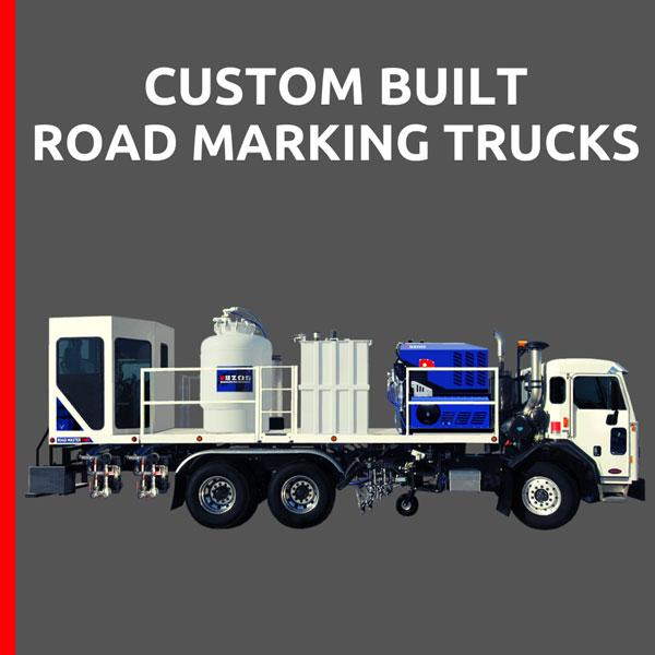 custom built road marking trucks