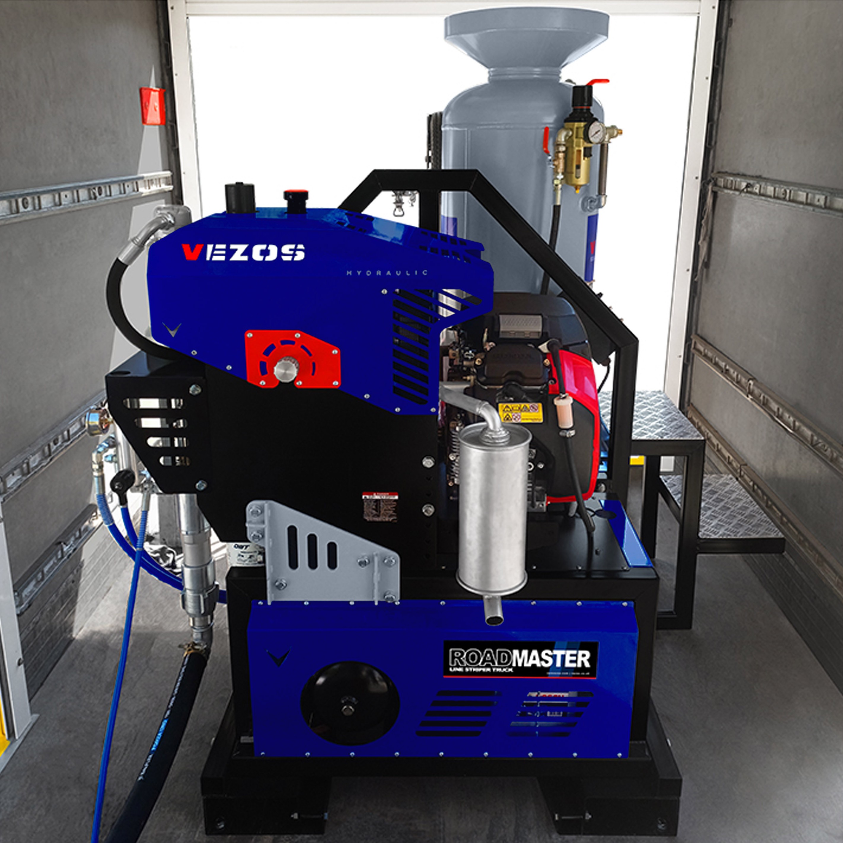 truck mounted road marking kit vezos roadmaster 5 - line striping truck - road marking truck