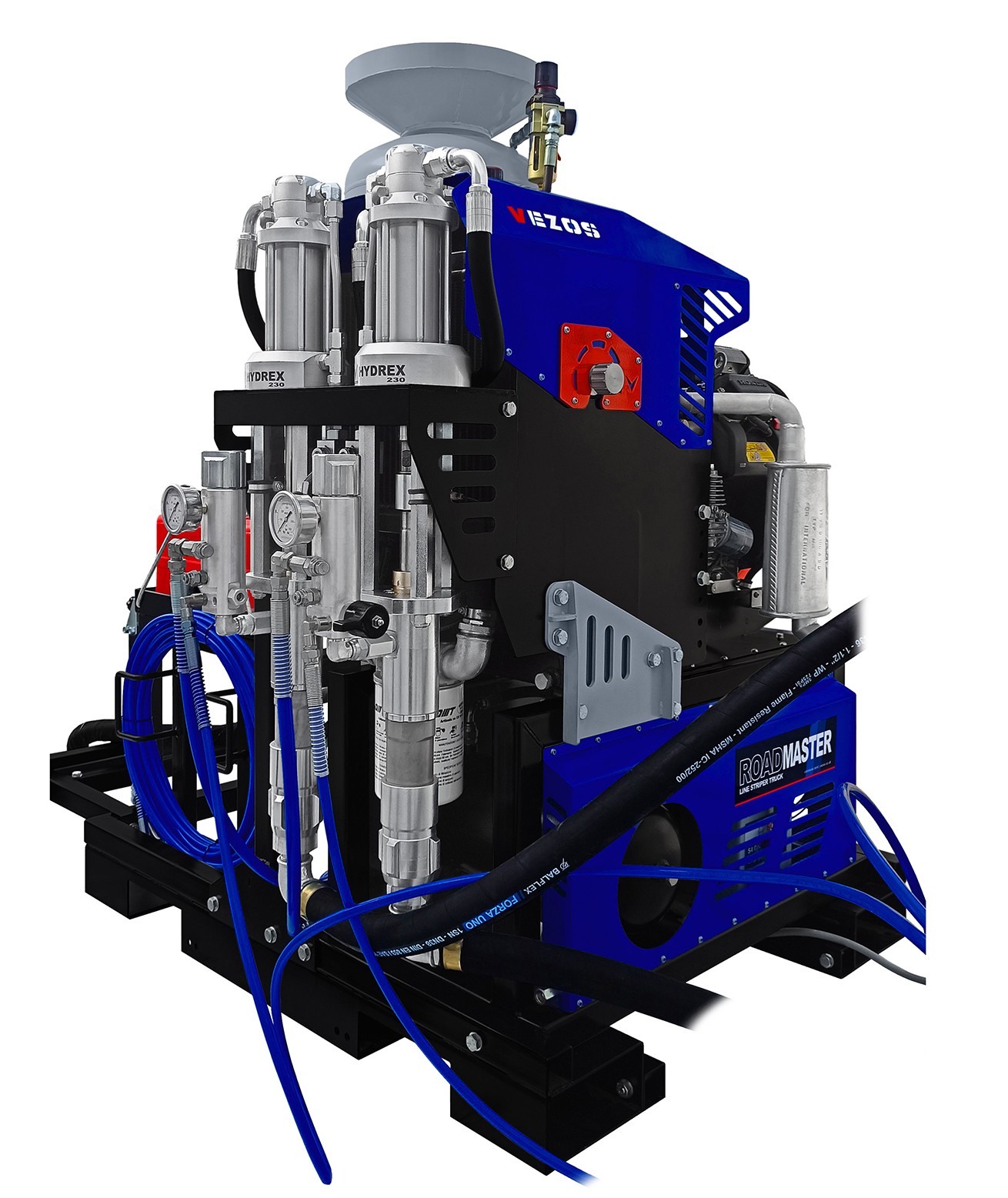 truck mounted road marking kit vezos roadmaster 5 - line striping truck - dual colour road marking